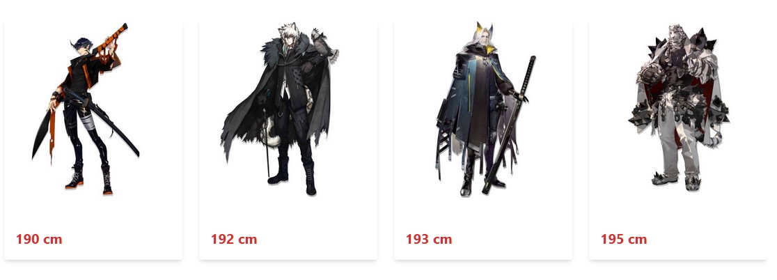 Arknights Height Comparison